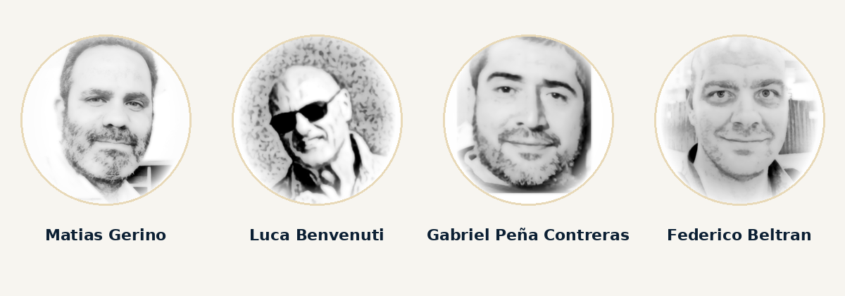 Equipe da Divisão Energy Real Estate: Matias Gerino, Luca Benvenuti, Gabriel Peña Contreras e Federico Beltran